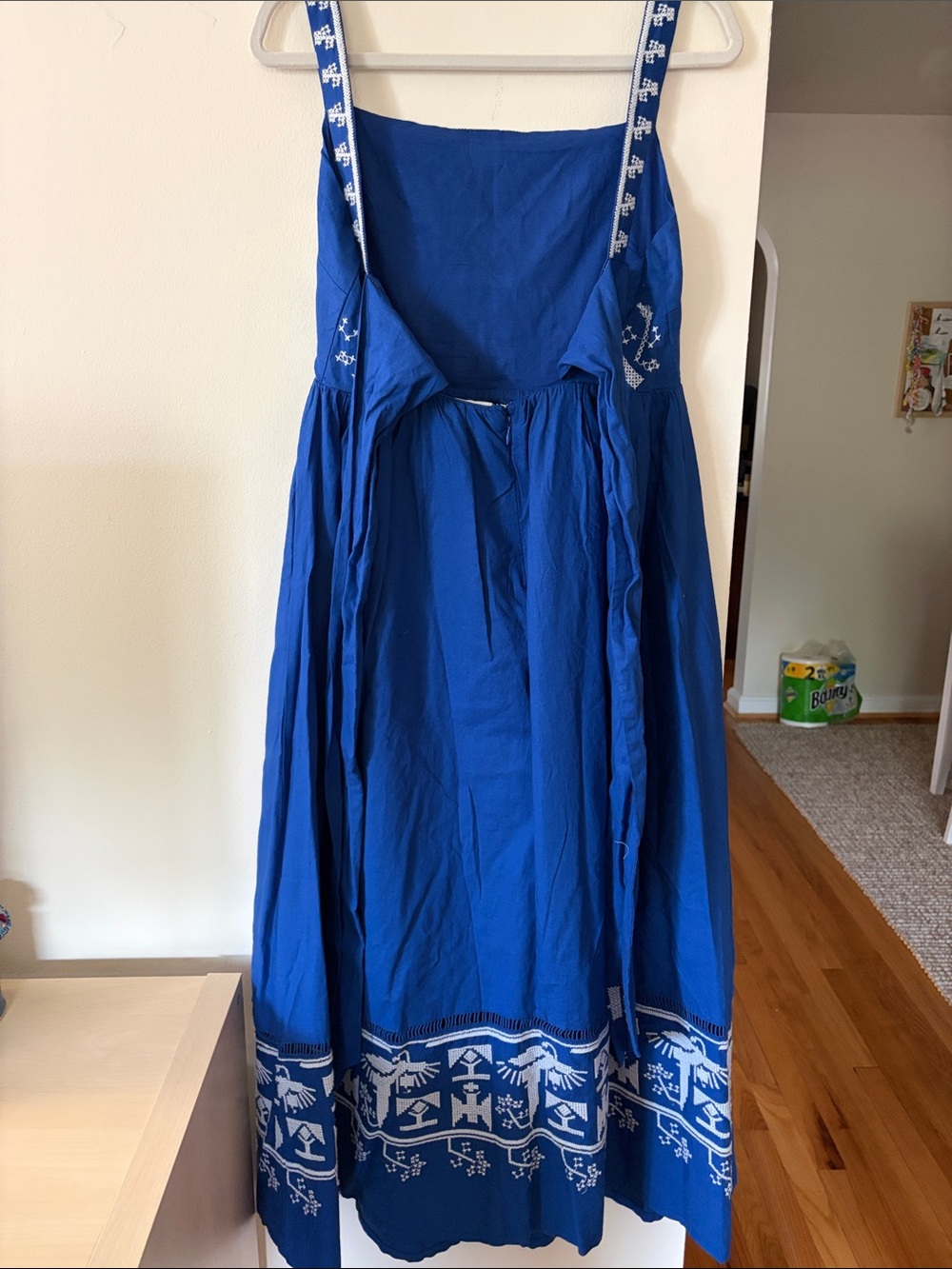 NWOT Farm Rio Navy Macaw Embroidered Maxi Dress - Picture 5 of 7